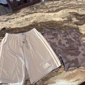 Adidas Gray and Camo Shorts Set